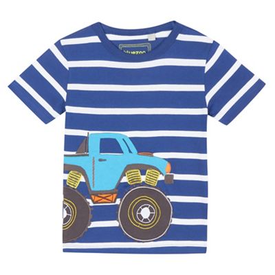 bluezoo Boys' blue monster truck applique t-shirt